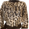 Maglione maculato da donna con scritta “Self Love” e dettagli con strass – Baldini Abbigliamento