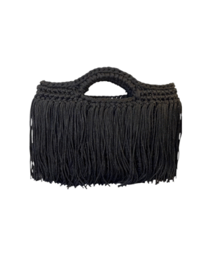 Borsa nera da donna con frange – Baldini Abbigliamento